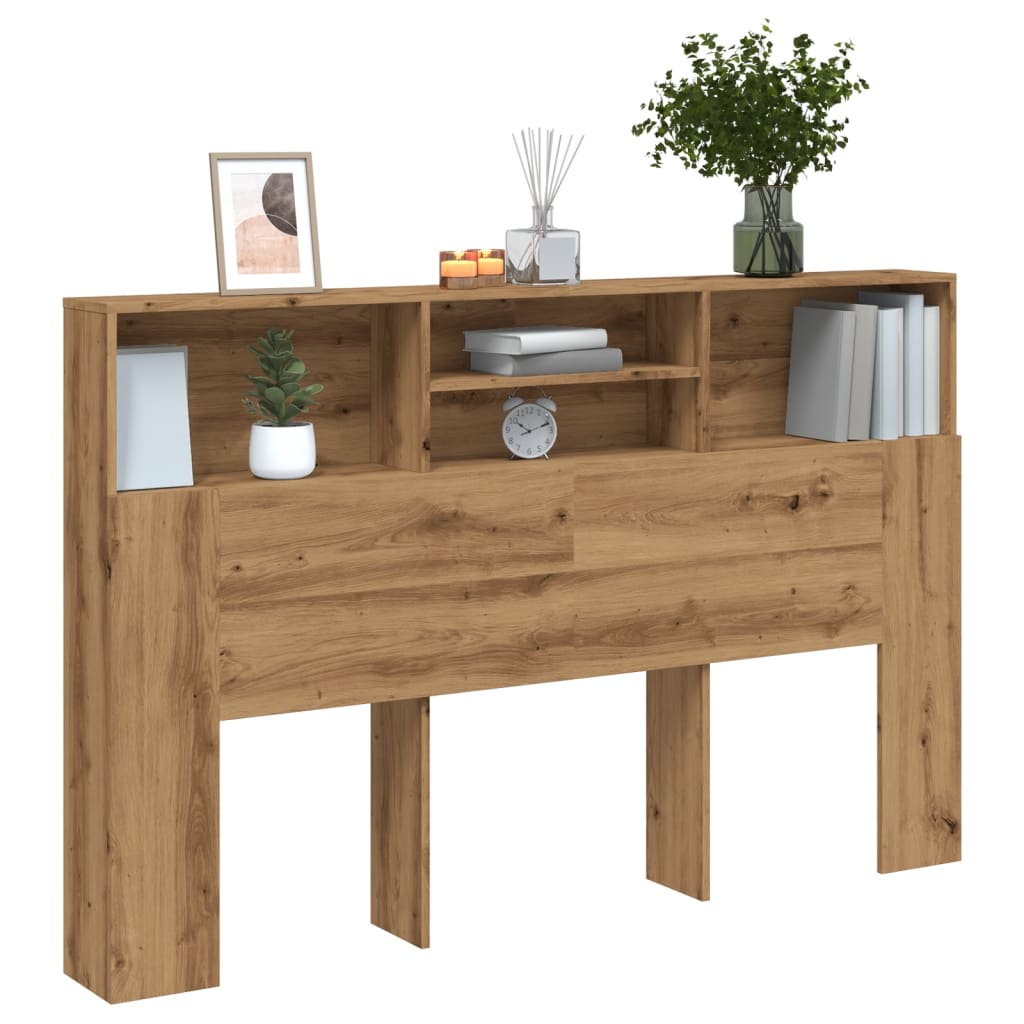 Modern Wooden Queen Size 1.6m Bed Headboard With Open Storage Compartments