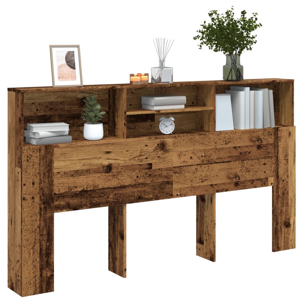 Modern Wooden Super King Size 1.8m Headboard Cabinet With Open Storage Shelves