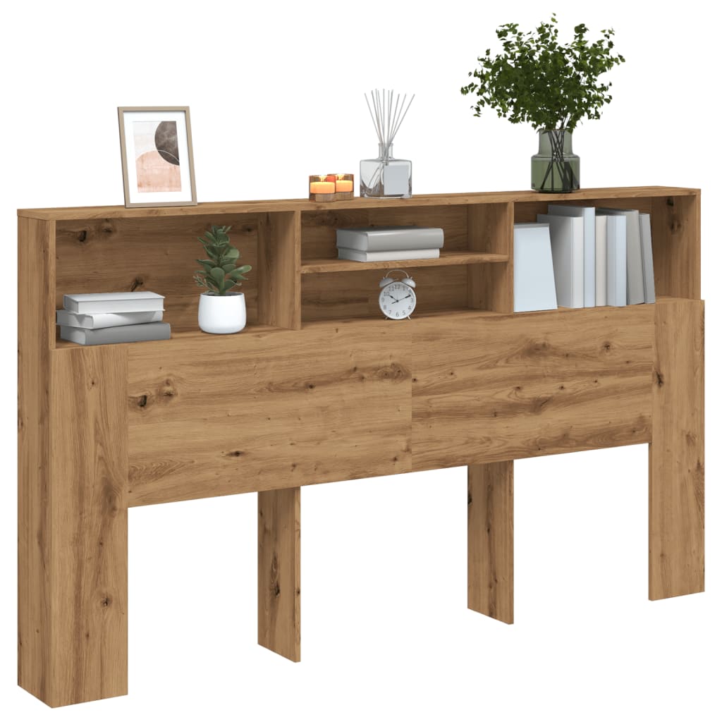 Modern Wooden Super King Size 1.8m Headboard Cabinet With Open Storage Shelves
