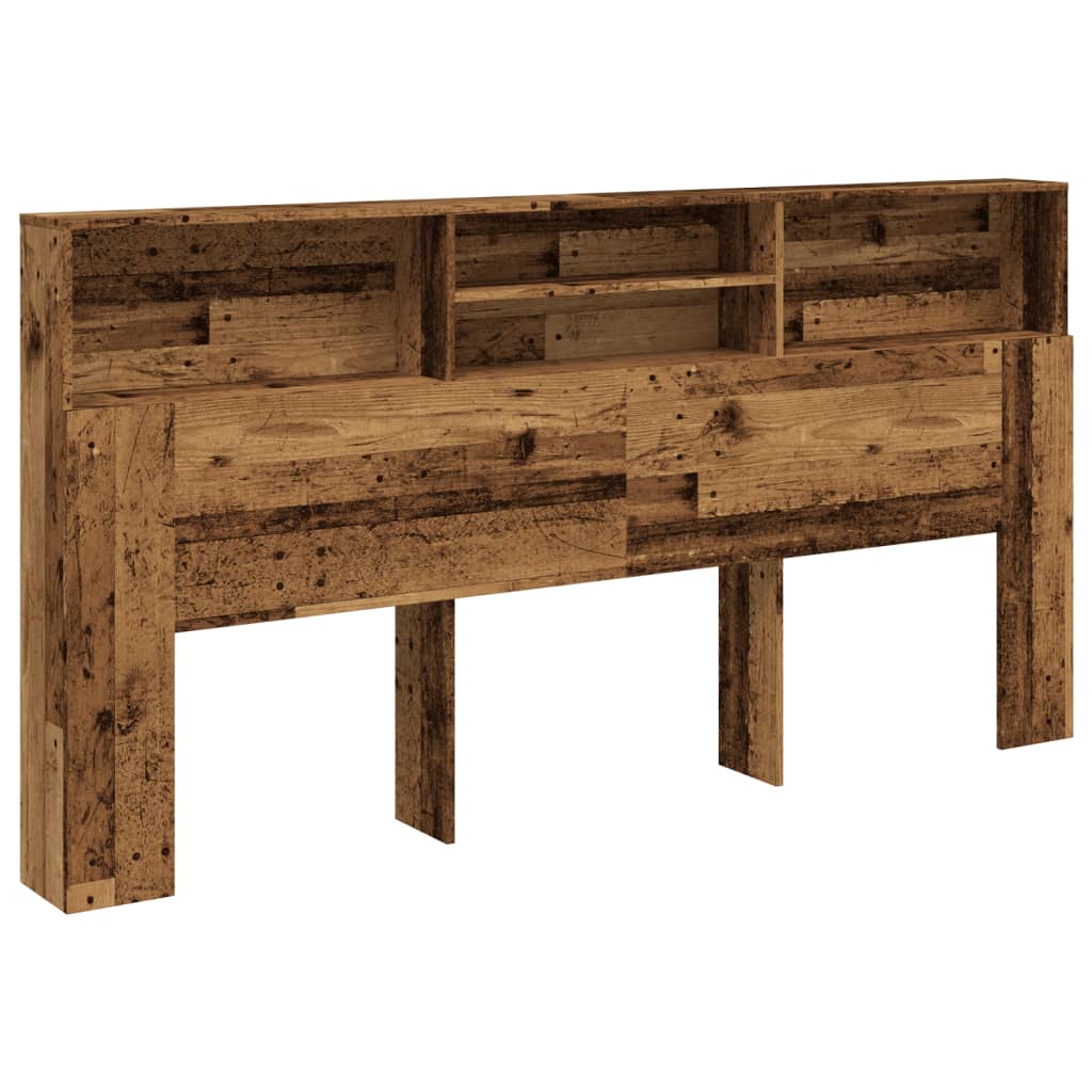Modern Wooden Emperor Size 2m Headboard With Open Storage Compartments Wood