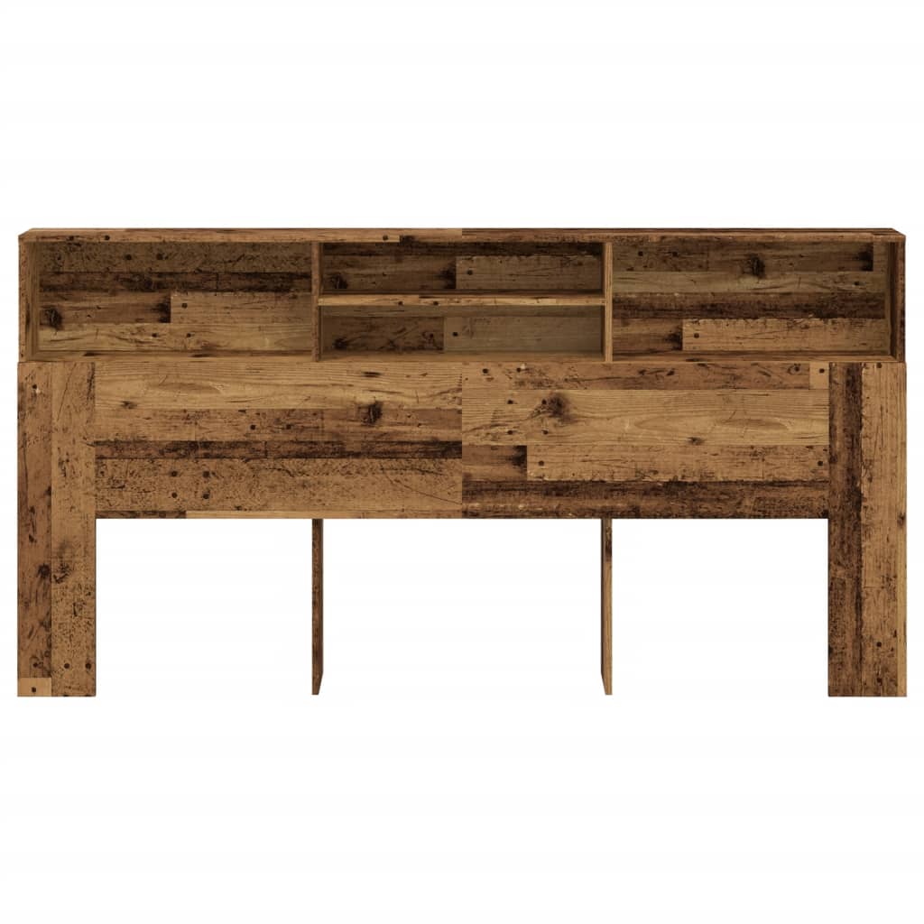 Headboard Cabinet Old Wood 200x19x103.5 cm Engineered Wood