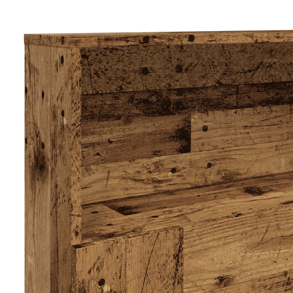Headboard Cabinet Old Wood 200x19x103.5 cm Engineered Wood