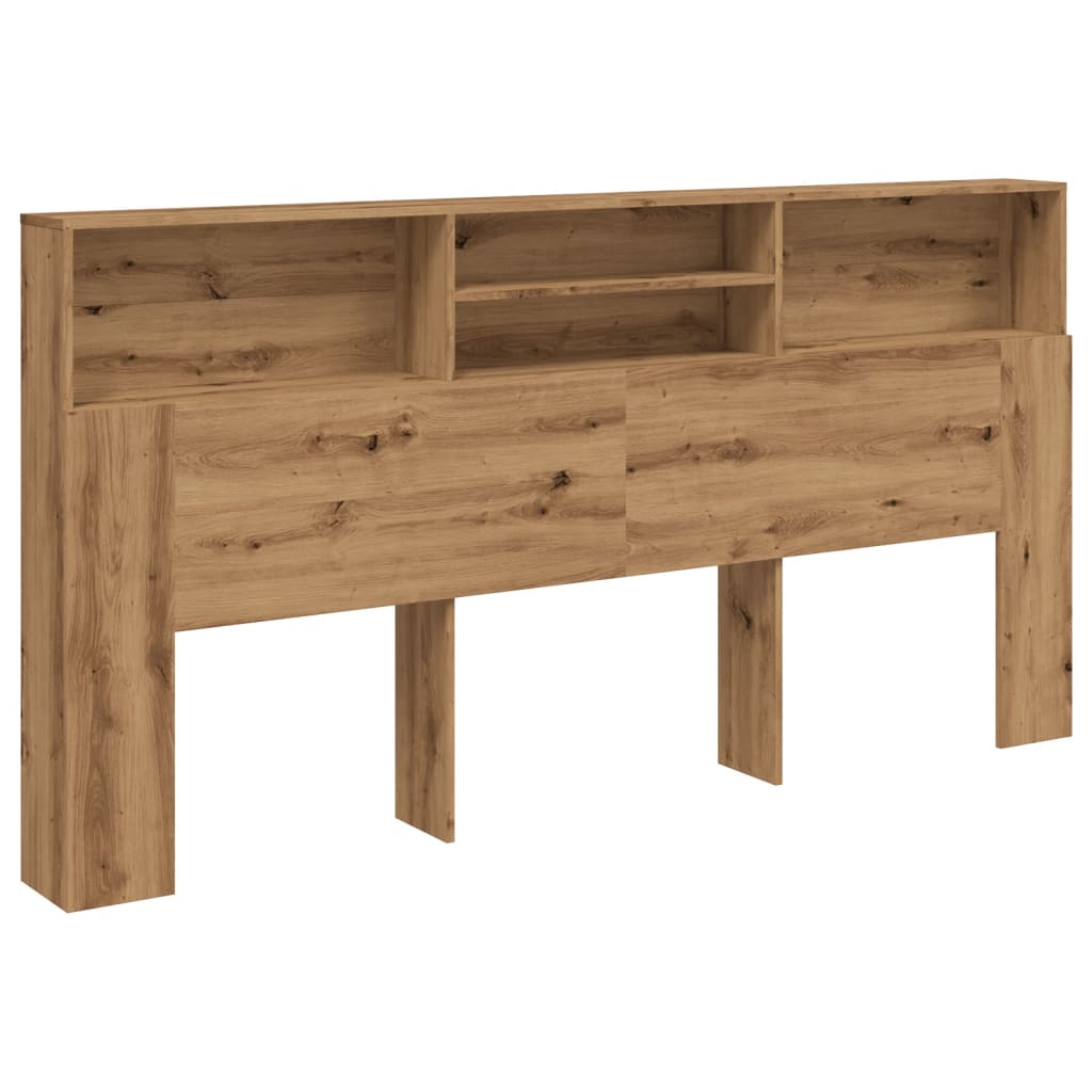 Modern Wooden Emperor Size 2m Headboard With Open Storage Compartments Wood