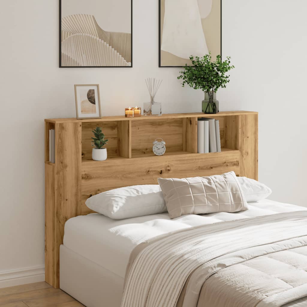 Headboard Cabinet Artisan Oak 160x18.5x103.5 cm Engineered Wood