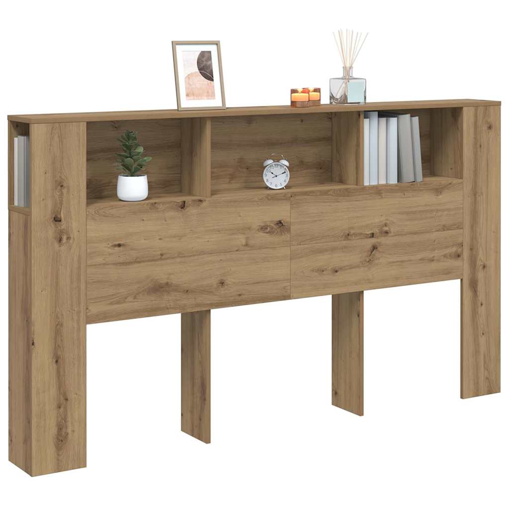 Headboard Cabinet Artisian Oak 180x18.5x102.5 cm Engineered Wood