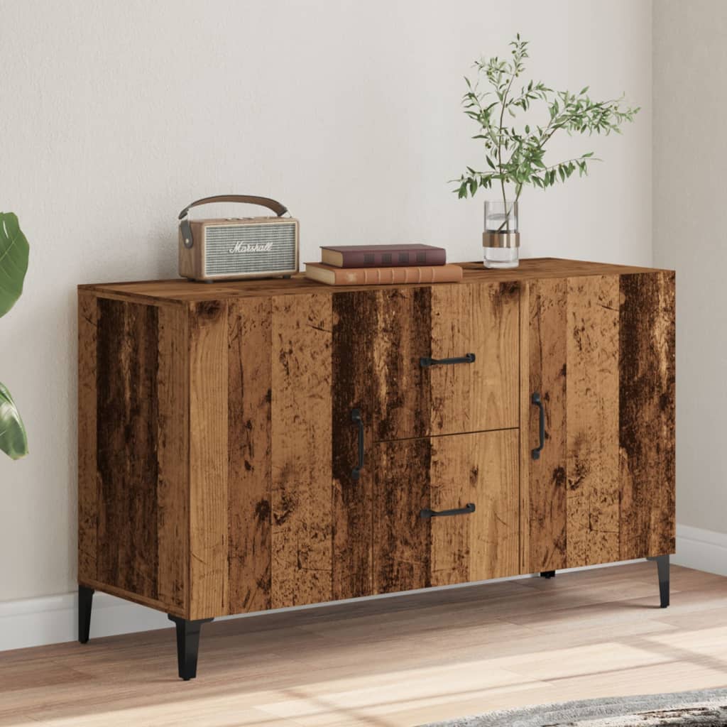 Modern Wooden Sideboard Storage Cabinet Unit With 2 Doors & 2 Drawers Wood