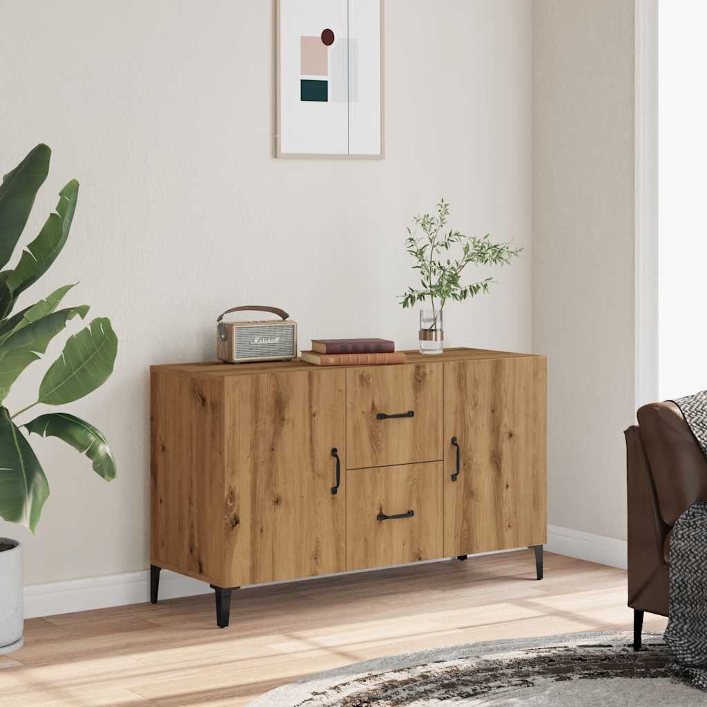 Modern Wooden Sideboard Storage Cabinet Unit With 2 Doors & 2 Drawers Wood