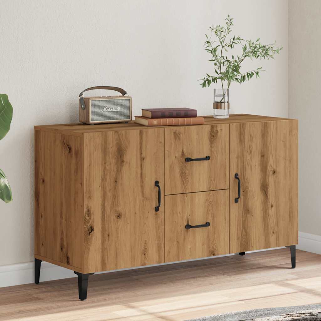 Modern Wooden Sideboard Storage Cabinet Unit With 2 Doors & 2 Drawers Wood