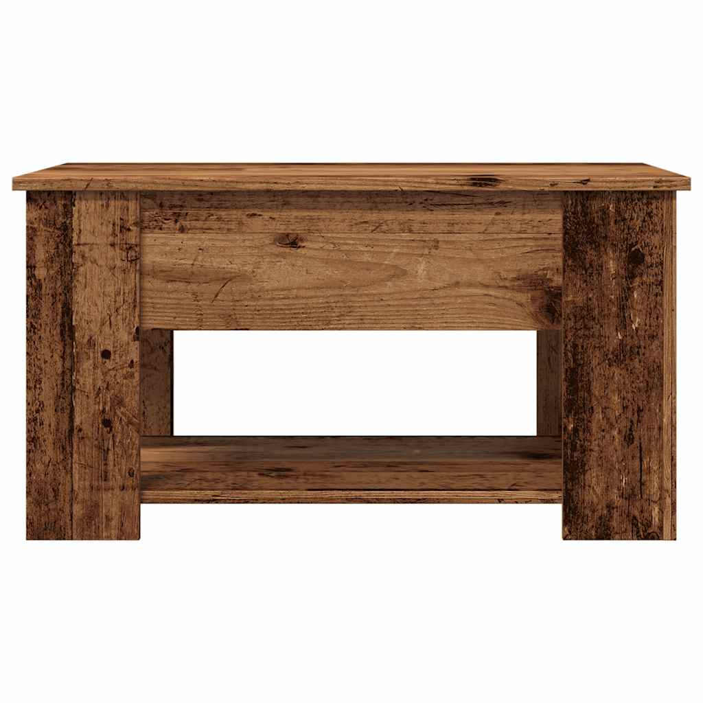Modern Wooden Living Room Coffee Table With Lift Top Design & Storage Shelf Wood