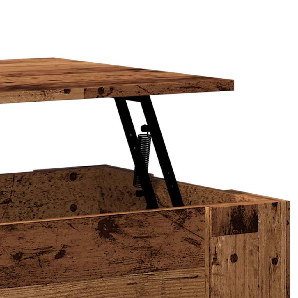 Modern Wooden Living Room Coffee Table With Lift Top Design & Storage Shelf Wood