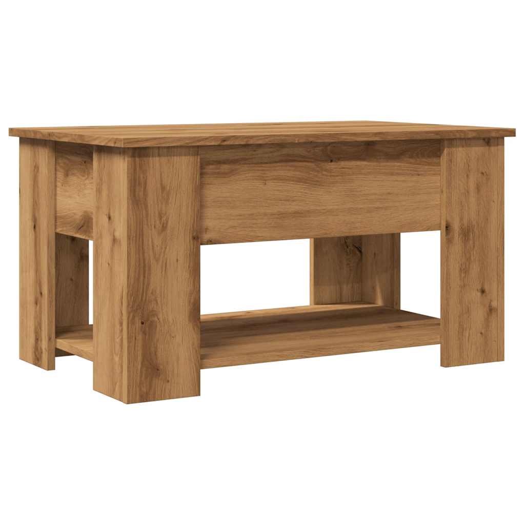 Modern Wooden Living Room Coffee Table With Lift Top Design & Storage Shelf Wood