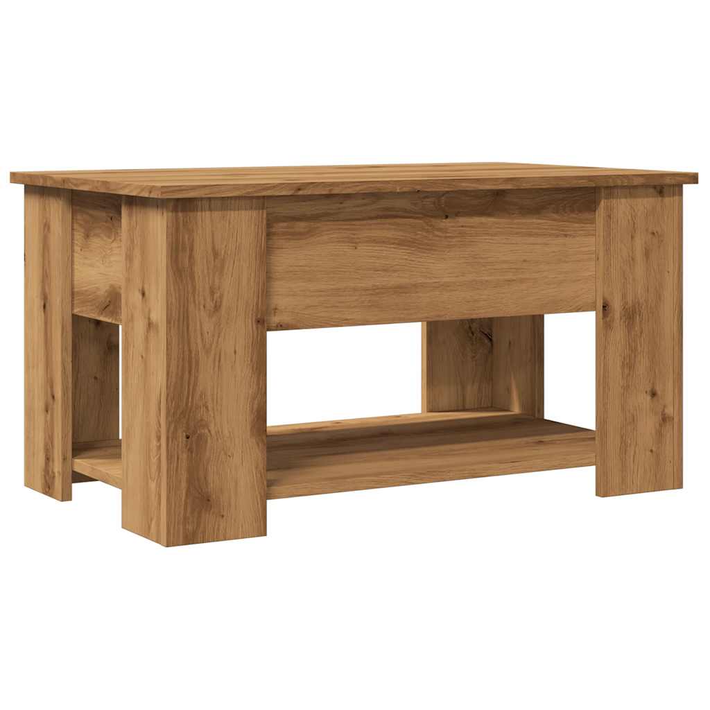 Modern Wooden Living Room Coffee Table With Lift Top Design & Storage Shelf Wood