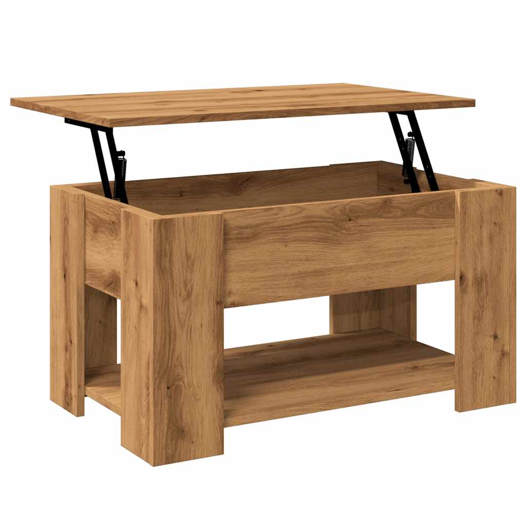 Modern Wooden Living Room Coffee Table With Lift Top Design & Storage Shelf Wood