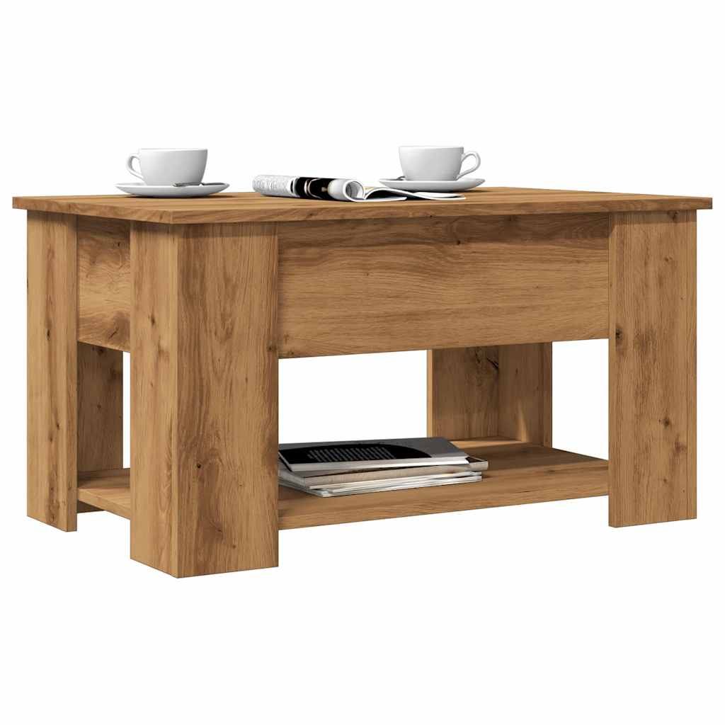 Modern Wooden Living Room Coffee Table With Lift Top Design & Storage Shelf Wood