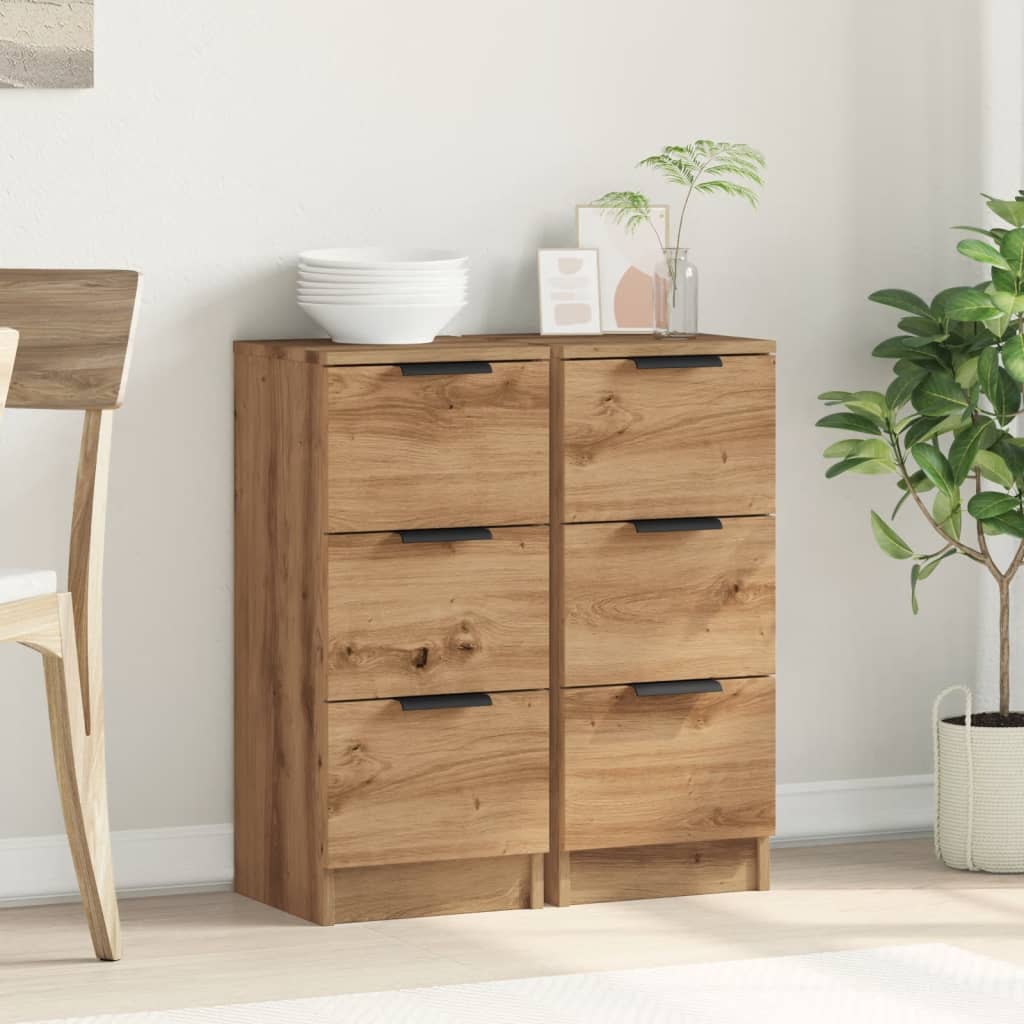 Sideboards 2 pcs Artisan Oak 30x30x70 cm Engineered Wood