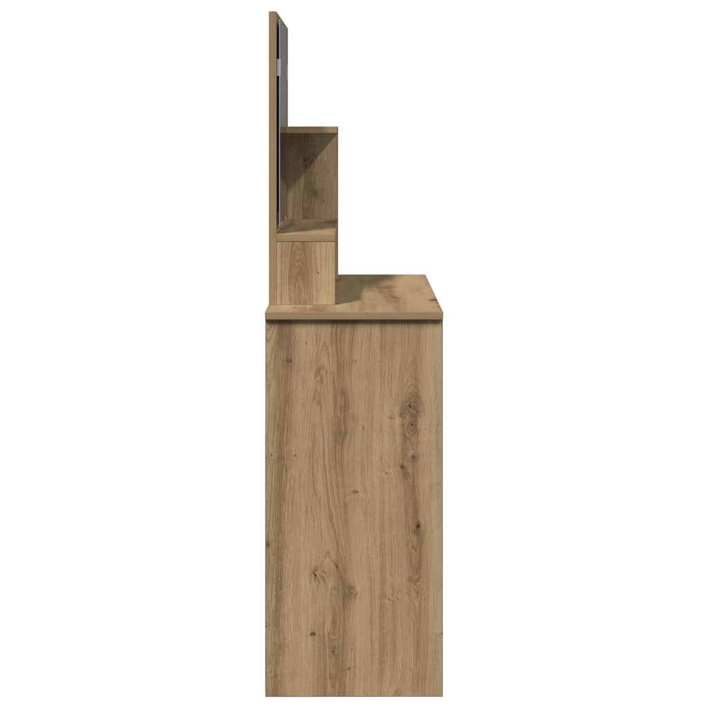 Modern Wooden Dressing Table Makeup Vanity Desk With Mirror & Cupboard