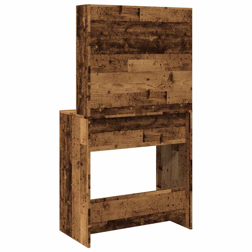 Modern Wooden Dressing Table Makeup Vanity Desk With LED Mirror & Drawer