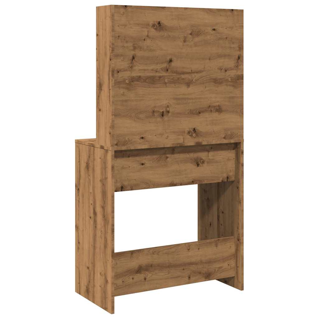 Modern Wooden Dressing Table Makeup Vanity Desk With LED Mirror & Drawer
