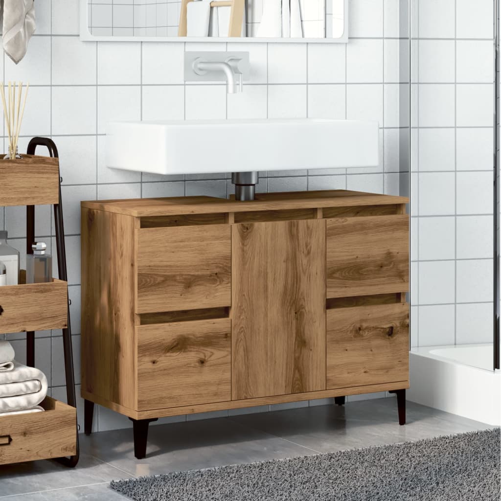 Sink Cabinet Artisan Oak 80x33x60 cm Engineered Wood