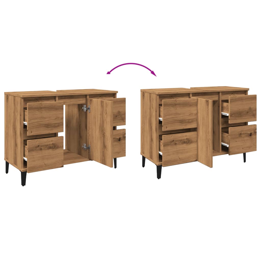Sink Cabinet Artisan Oak 80x33x60 cm Engineered Wood