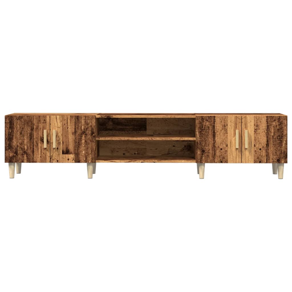 Modern Wooden 70 Inch TV Tele Stand Unit Cabinet With 4 Doors & Open Storage