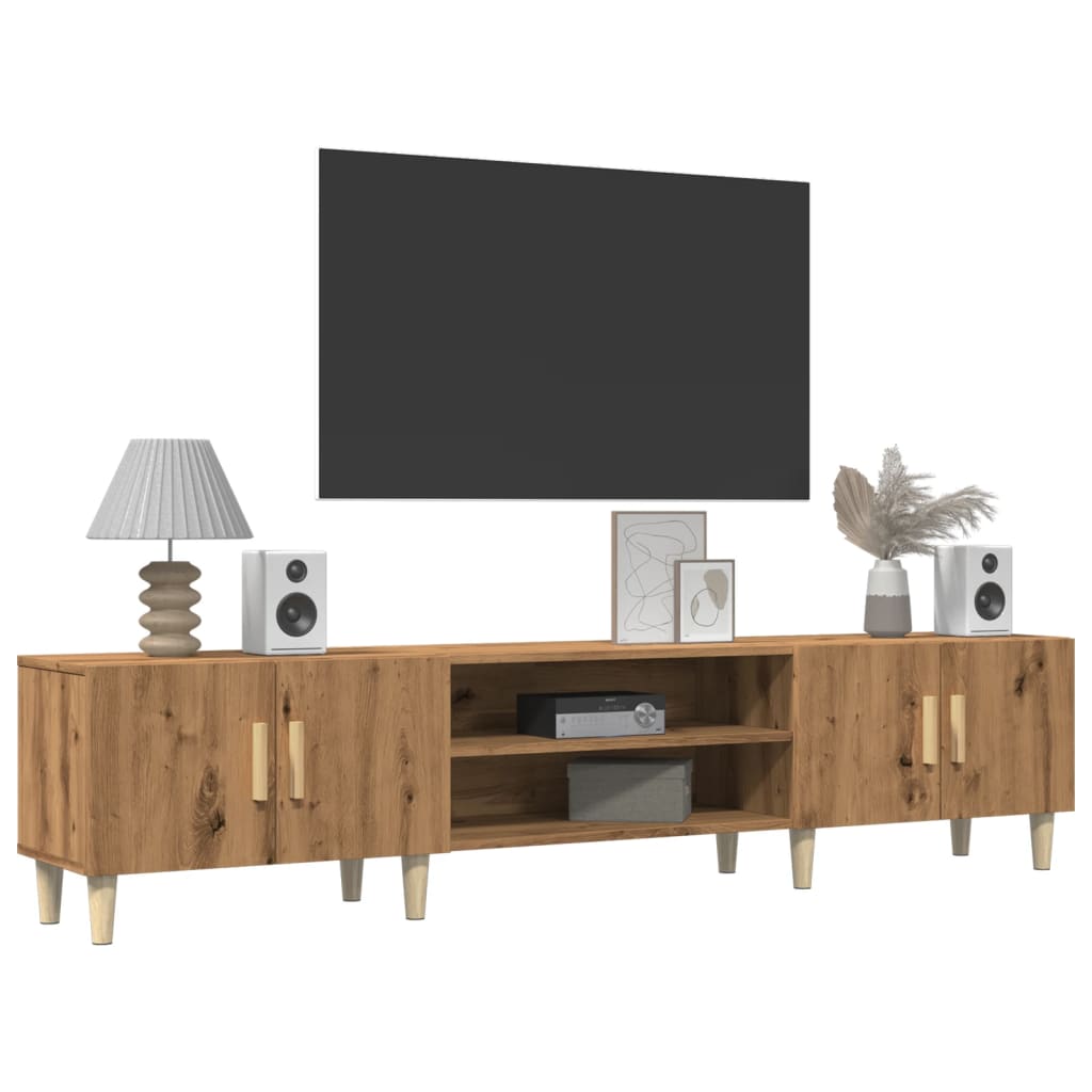 Modern Wooden 70 Inch TV Tele Stand Unit Cabinet With 4 Doors & Open Storage