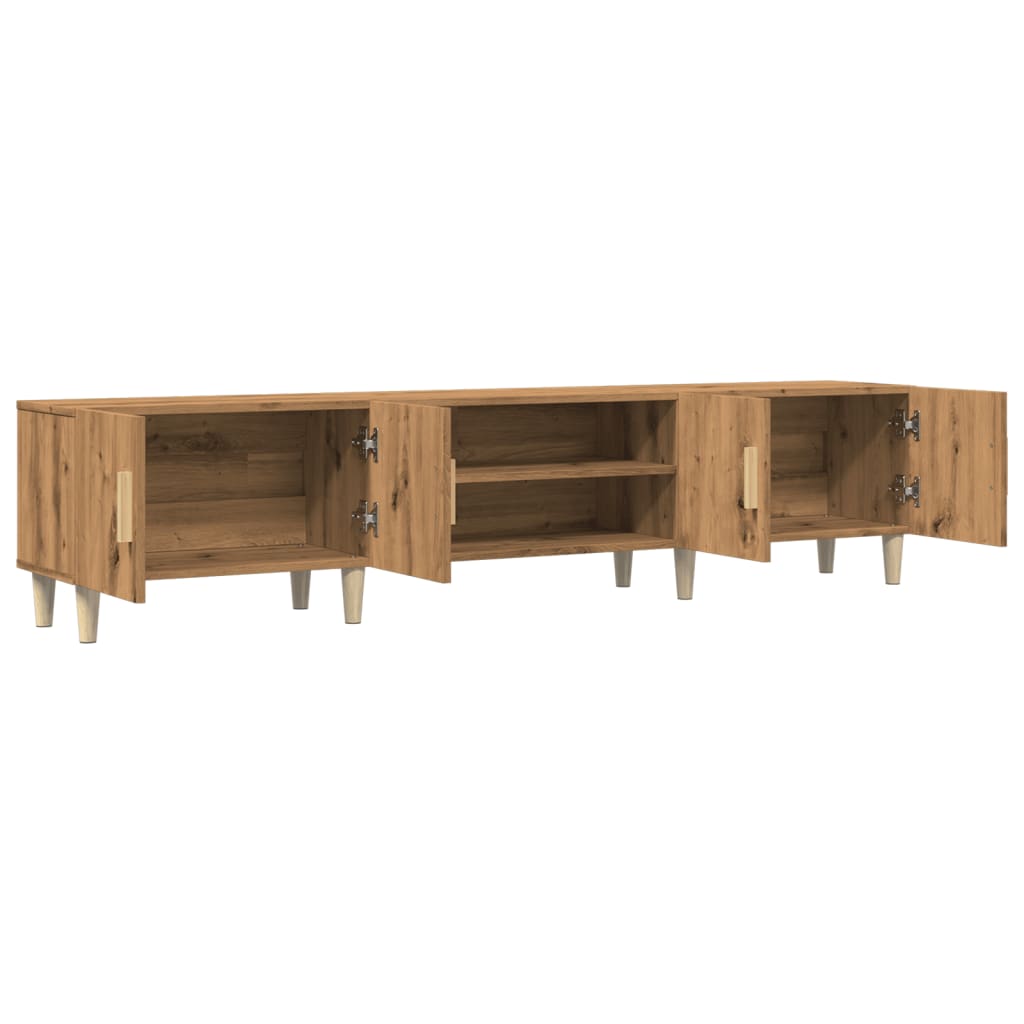 Modern Wooden 70 Inch TV Tele Stand Unit Cabinet With 4 Doors & Open Storage