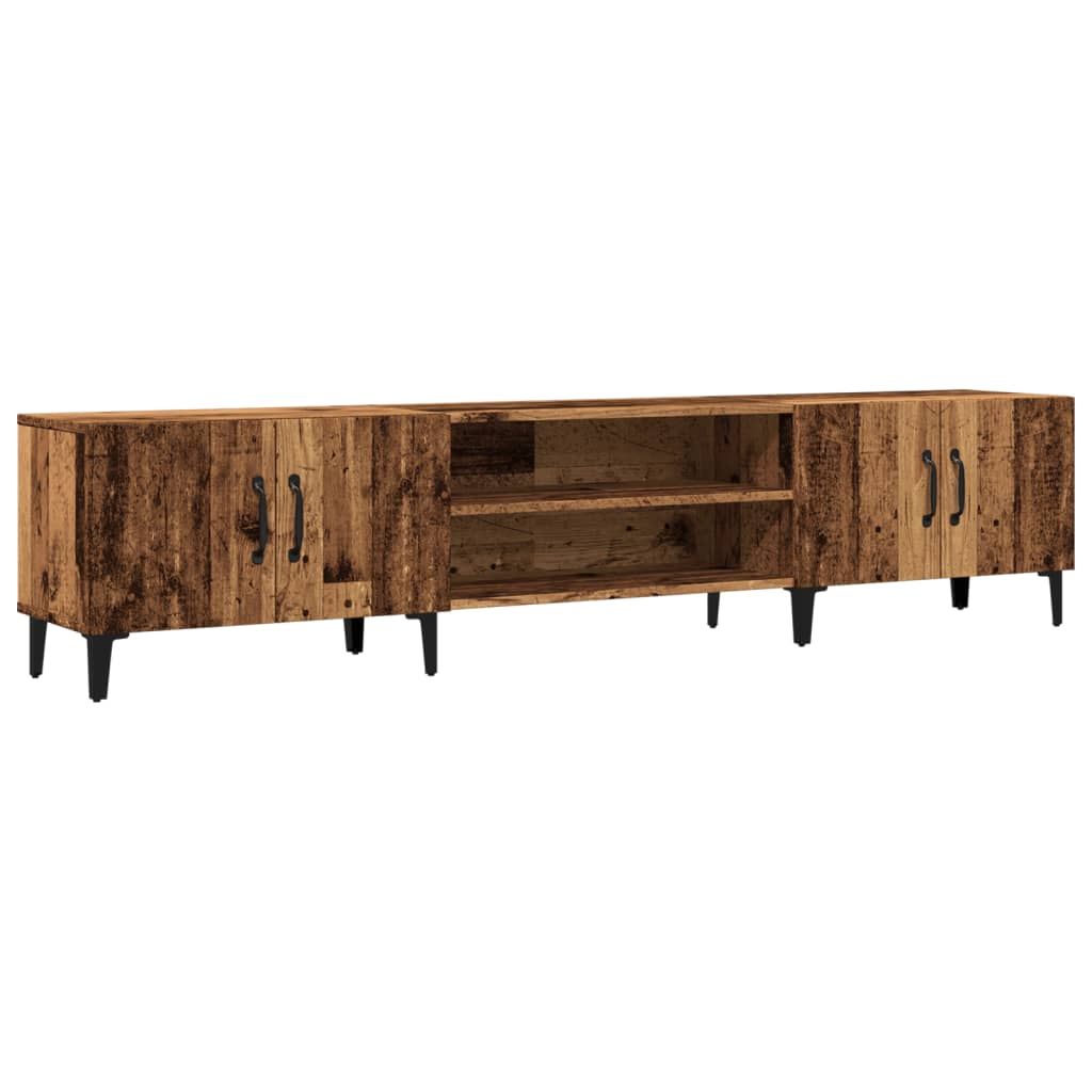 Modern Wooden Low Wide TV Tele Stand Media Unit Storage Cabinet With Doors