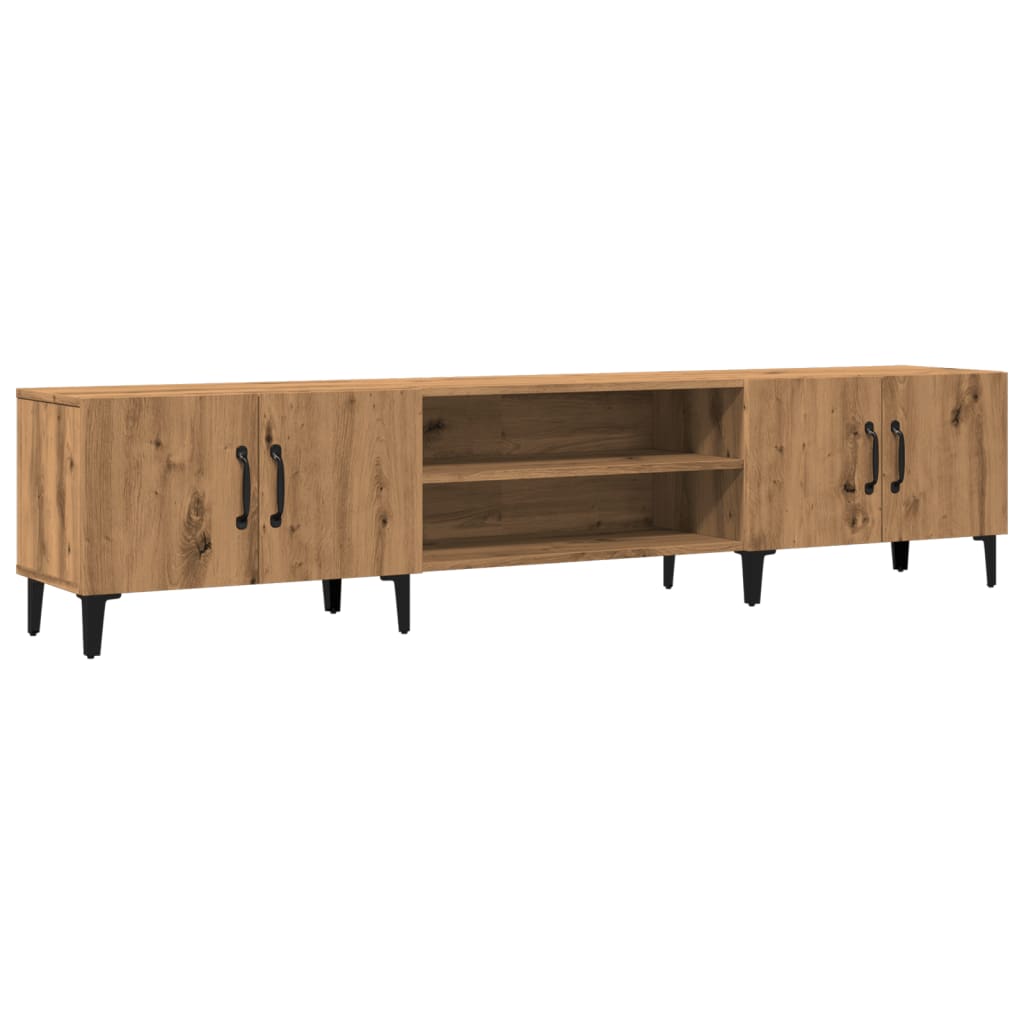 Modern Wooden Low Wide TV Tele Stand Media Unit Storage Cabinet With Doors