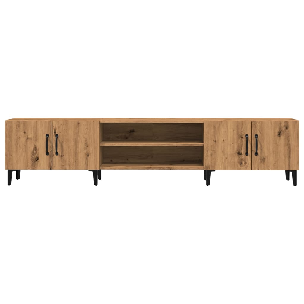 Modern Wooden Low Wide TV Tele Stand Media Unit Storage Cabinet With Doors