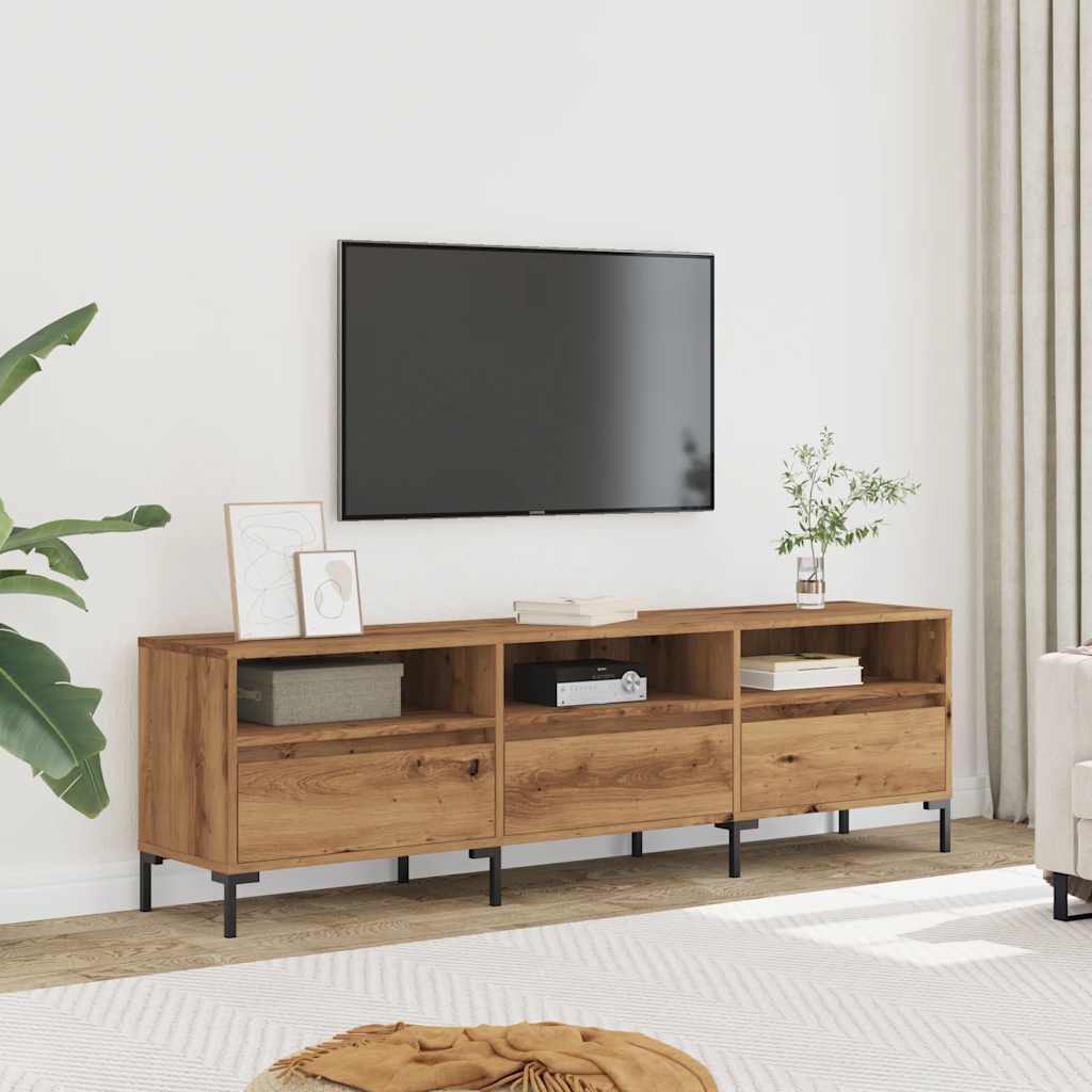 Modern Wooden 60 Inch TV Tele Stand Unit Cabinet With 3 Drawers & Open Storage