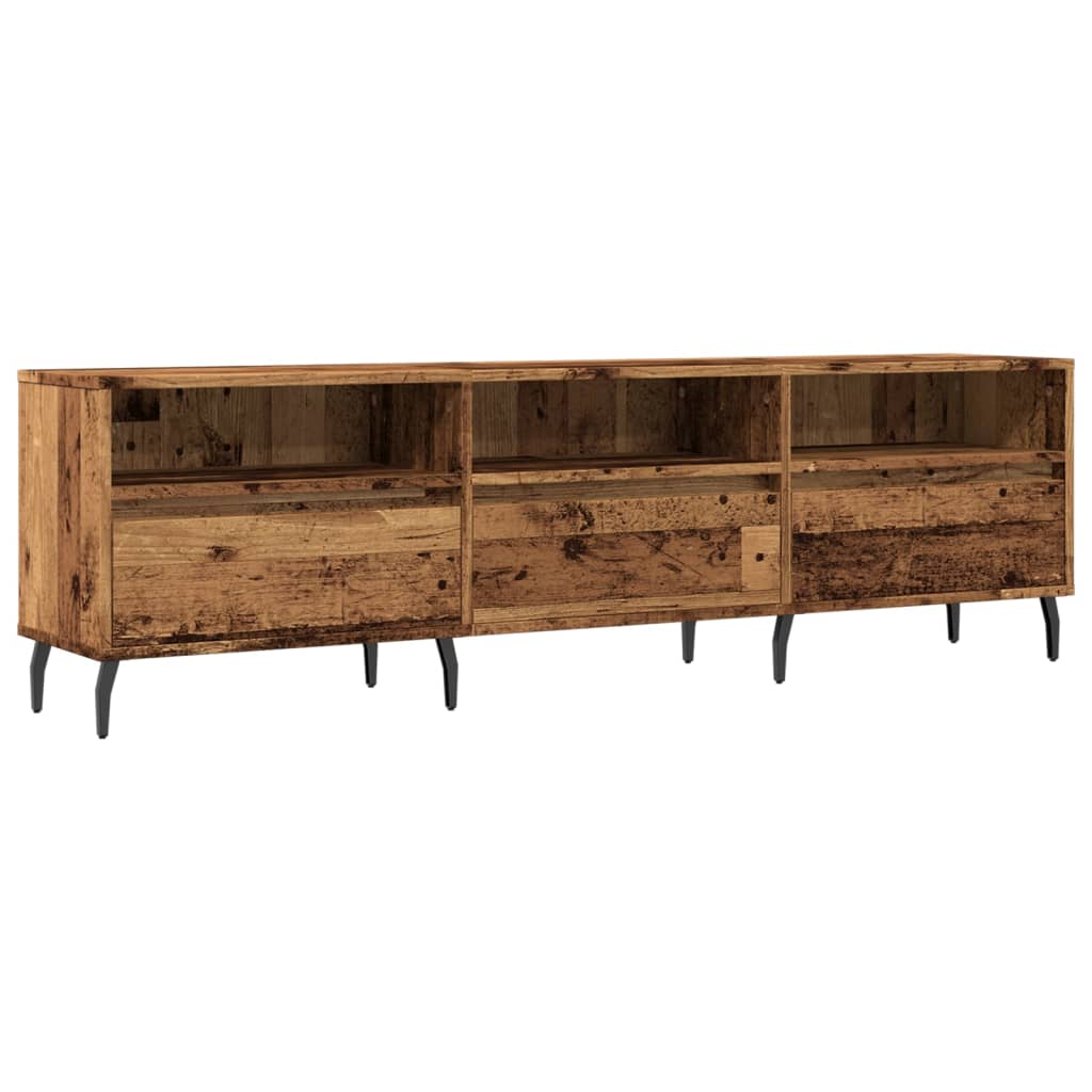 Modern Wooden 59 Inch TV Tele Stand Unit Cabinet With 3 Drawers & Open Storage