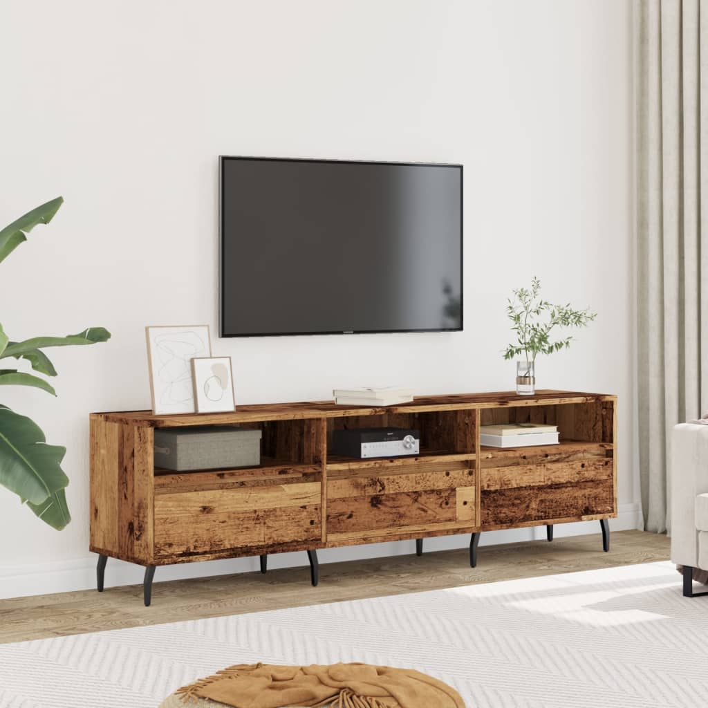 Modern Wooden 59 Inch TV Tele Stand Unit Cabinet With 3 Drawers & Open Storage