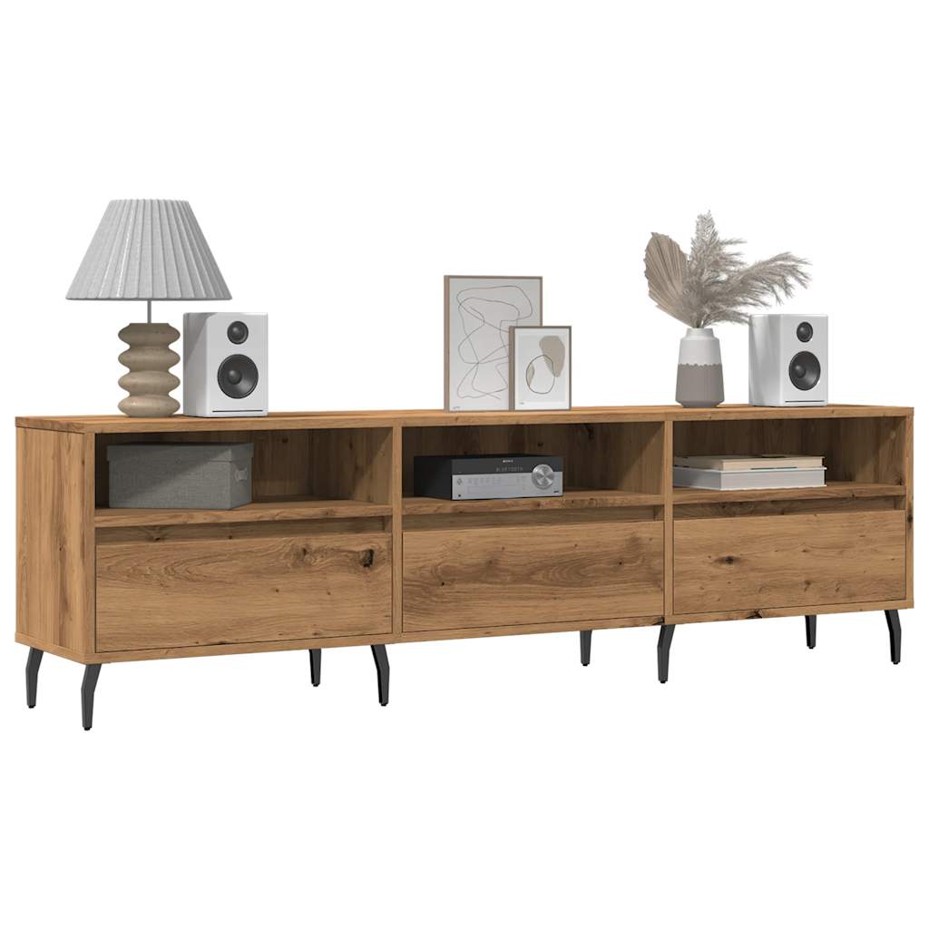 Modern Wooden 59 Inch TV Tele Stand Unit Cabinet With 3 Drawers & Open Storage