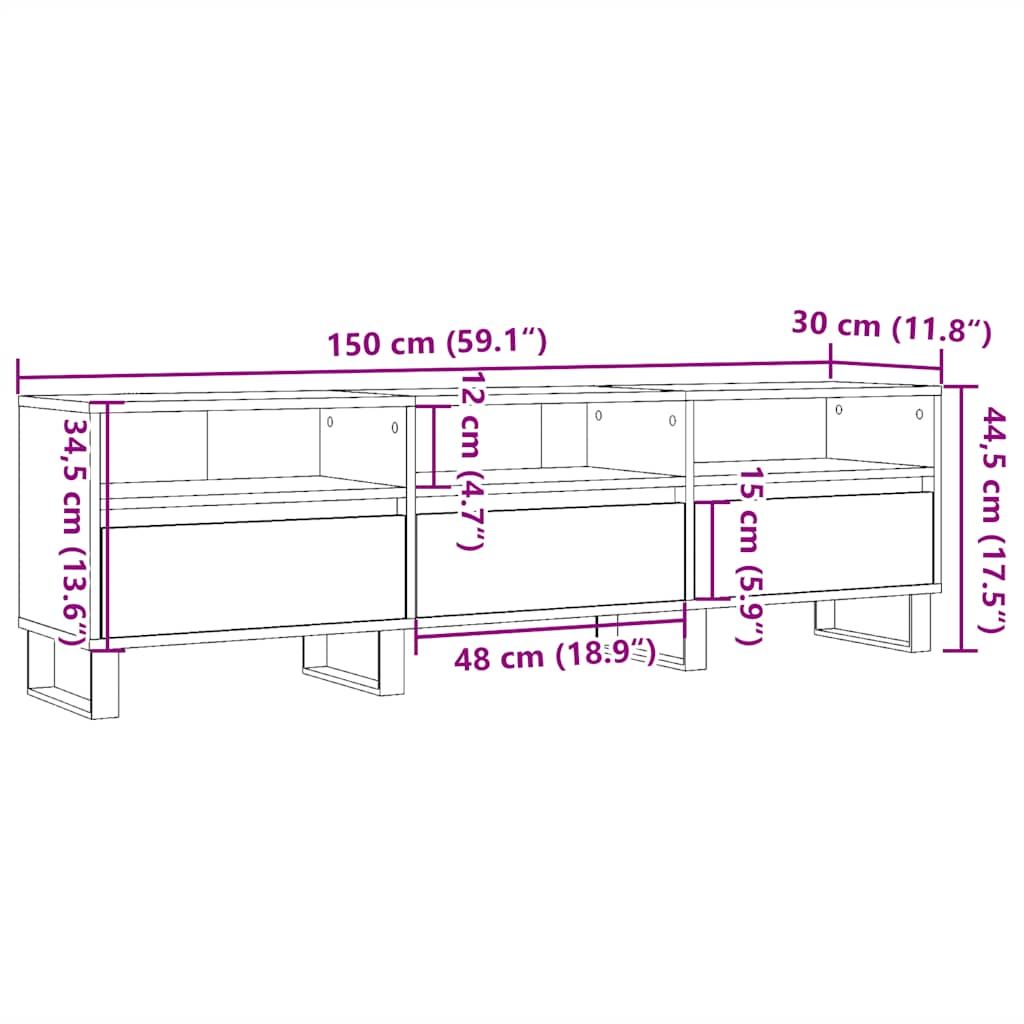 Modern Wooden 60 Inch TV Tele Stand Unit Cabinet With 6 Storage Compartments