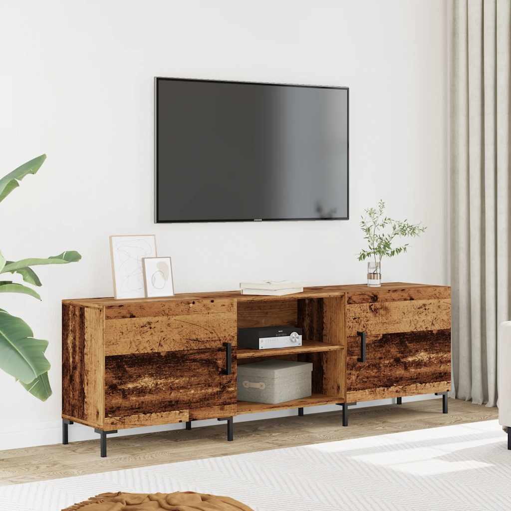 Modern Wooden TV Tele Stand Unit Media Cabinet With 2 Doors & Storage Shelf