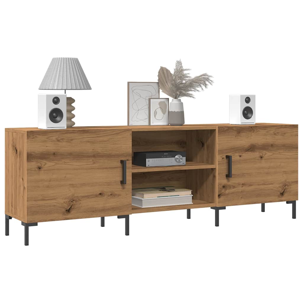 Modern Wooden TV Tele Stand Unit Media Cabinet With 2 Doors & Storage Shelf