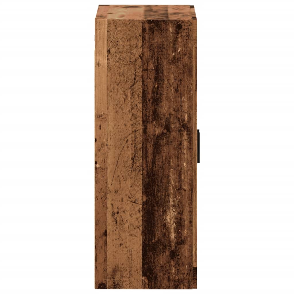 Modern Wooden Wall Mounted 2 Door Floating Storage Cabinet Unit With Glass Doors