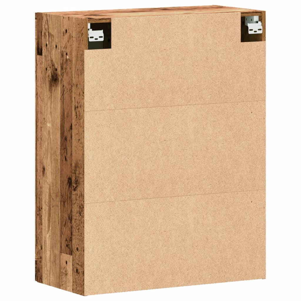 Modern Wooden Wall Mounted 2 Door Floating Storage Cabinet Unit With Glass Doors