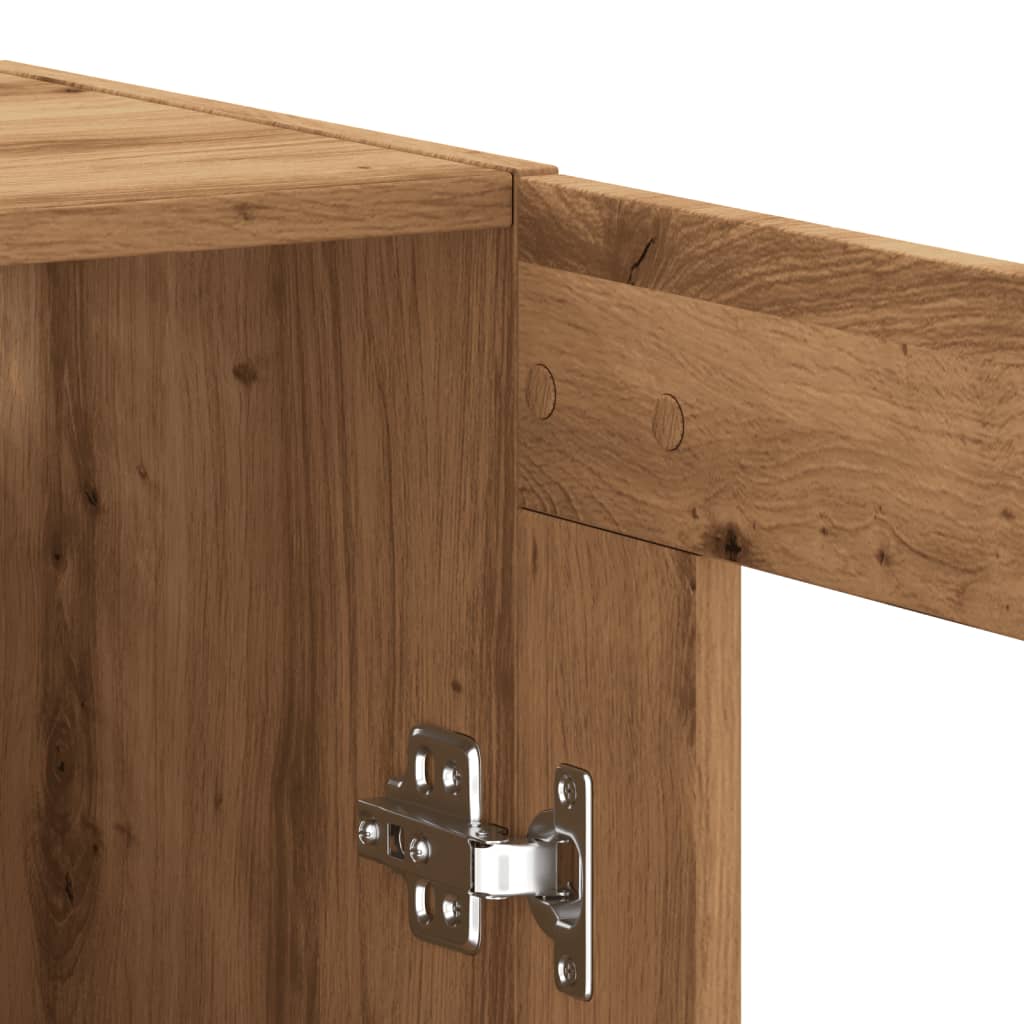 Modern Wooden Wall Mounted 2 Door Floating Storage Cabinet Unit With Glass Doors