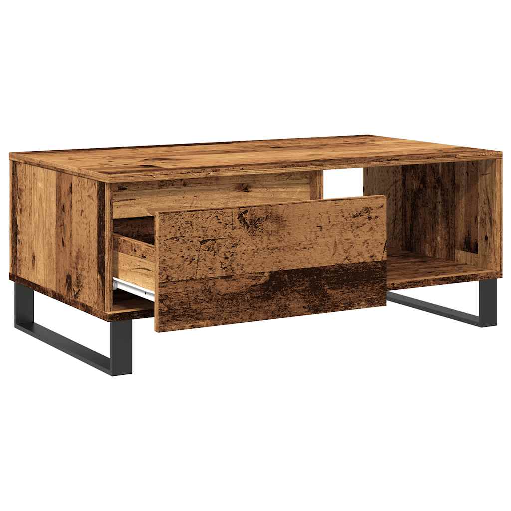 Modern Wooden Living Room Coffee Table With Drawer & Open Storage Space Wood