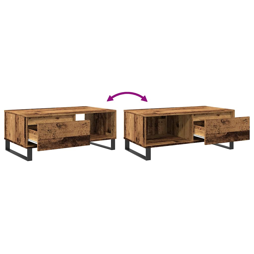 Modern Wooden Living Room Coffee Table With Drawer & Open Storage Space Wood