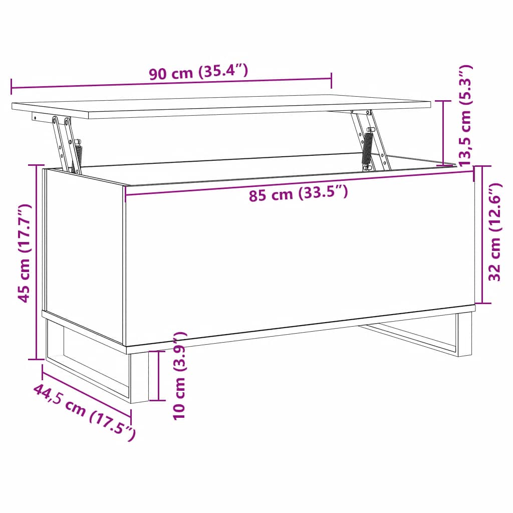 Coffee Table Old Wood 90x44.5x45 cm Engineered Wood