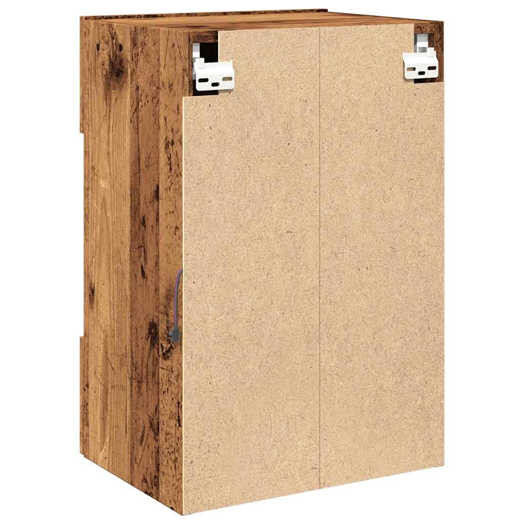 TV Wall Cabinets with LED Lights 2 pcs Old Wood 40x30x60,5 cm
