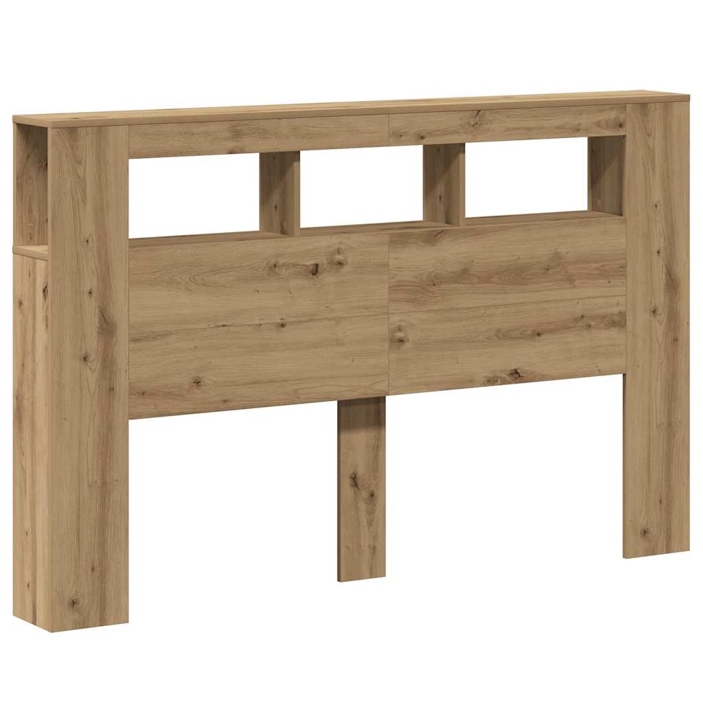 LED Headboard Artisan Oak 160x18.5x103.5 cm Engineered Wood
