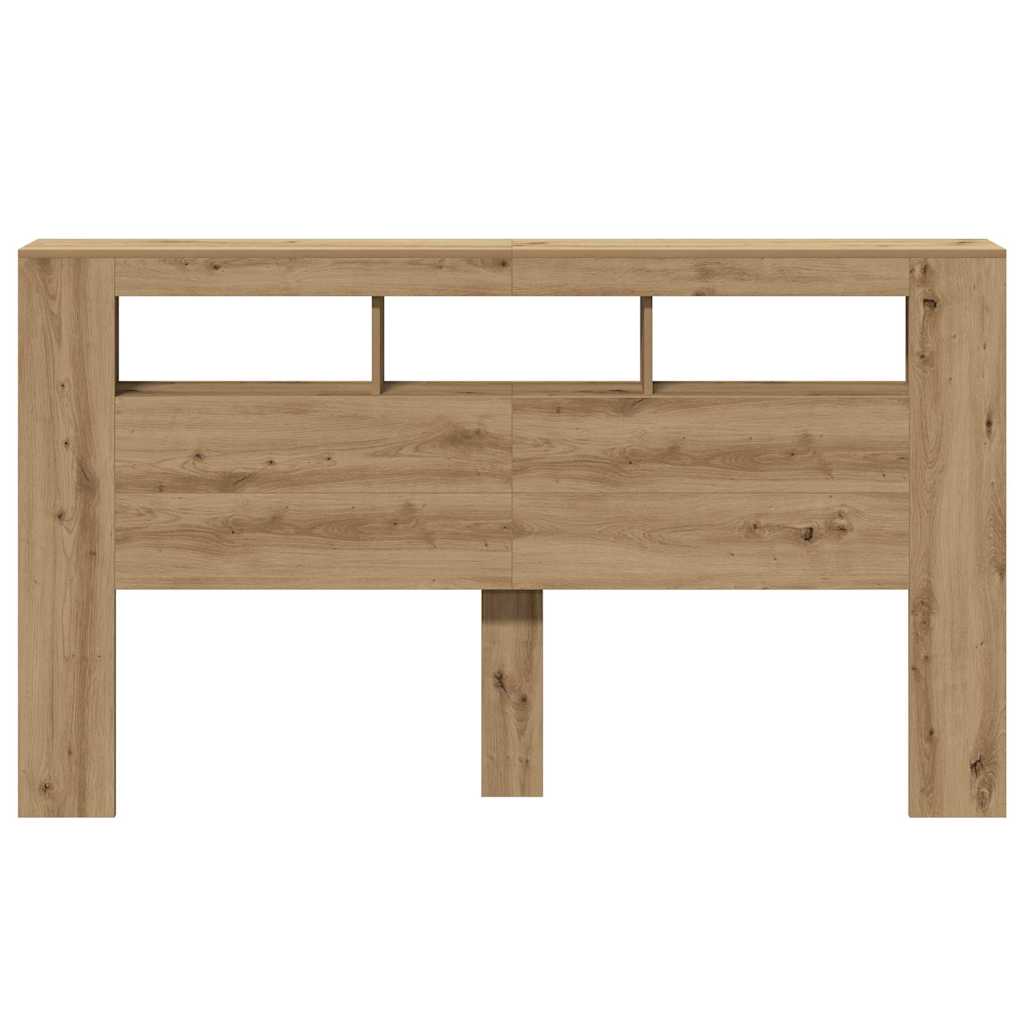 LED Headboard Artisan Oak 180x18.5x103.5 cm Engineered Wood