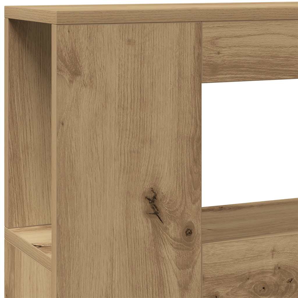 LED Headboard Artisan Oak 180x18.5x103.5 cm Engineered Wood