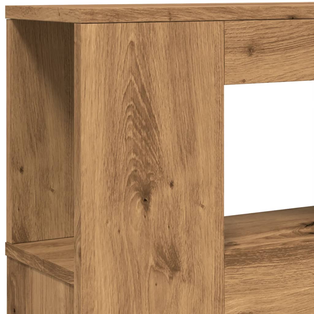 LED Headboard Artisan Oak 220x18.5x103.5 cm Engineered Wood