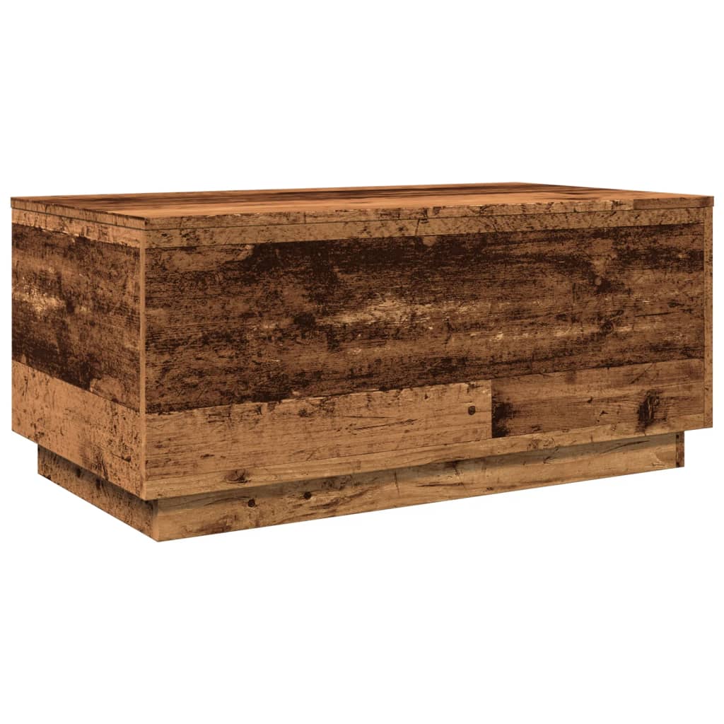 Modern Wooden Living Room Rectangular Coffee Table With LED Lights Wood Tables