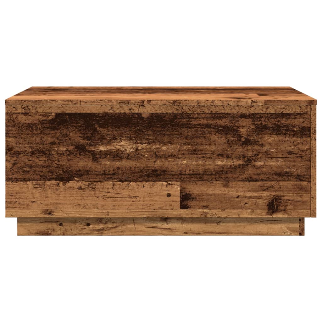 Modern Wooden Living Room Rectangular Coffee Table With LED Lights Wood Tables
